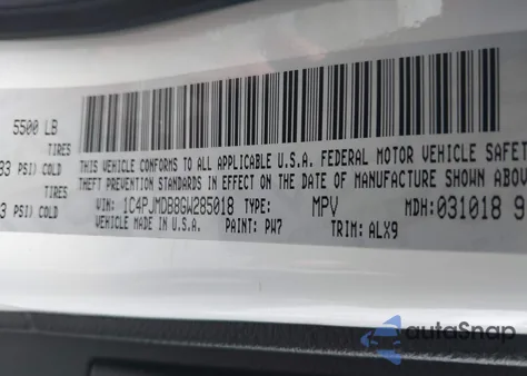 2016 Jeep Cherokee Limited z USA, uszkodzony, nr VIN 1C4PJMDB8GW285018